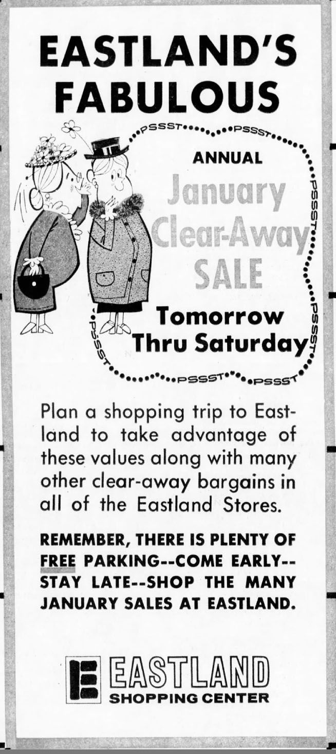 Eastland's Fabulous Annual Clear-Away Sale